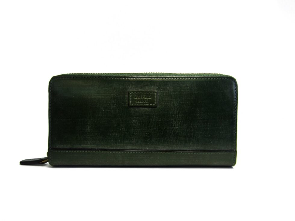 BRIDEL leather Round Zip Wallet GREEN ダヴィンチファーロ コレクション