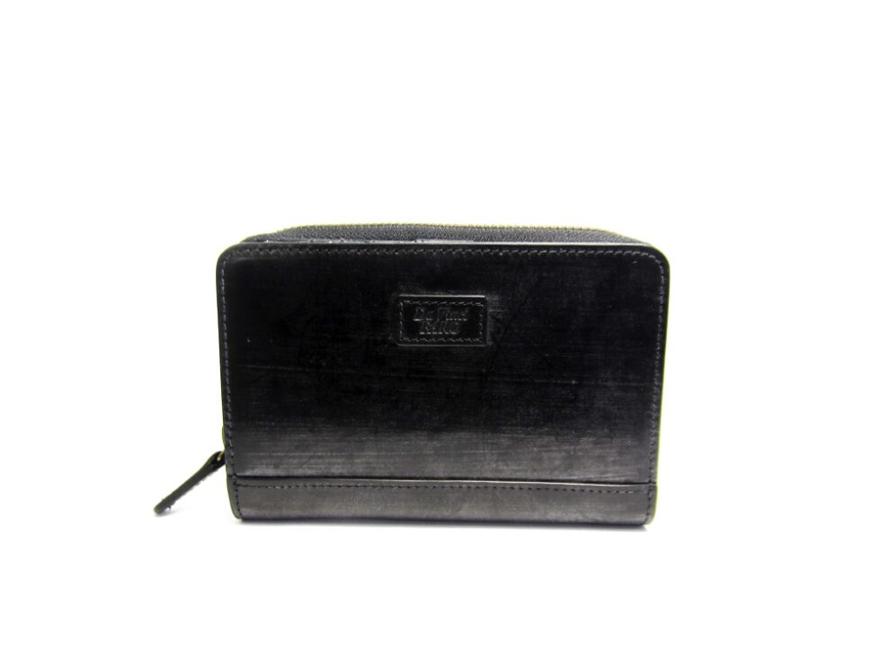 BRIDEL leather Round Zip Wallet BLACK ダヴィンチファーロ コレクション