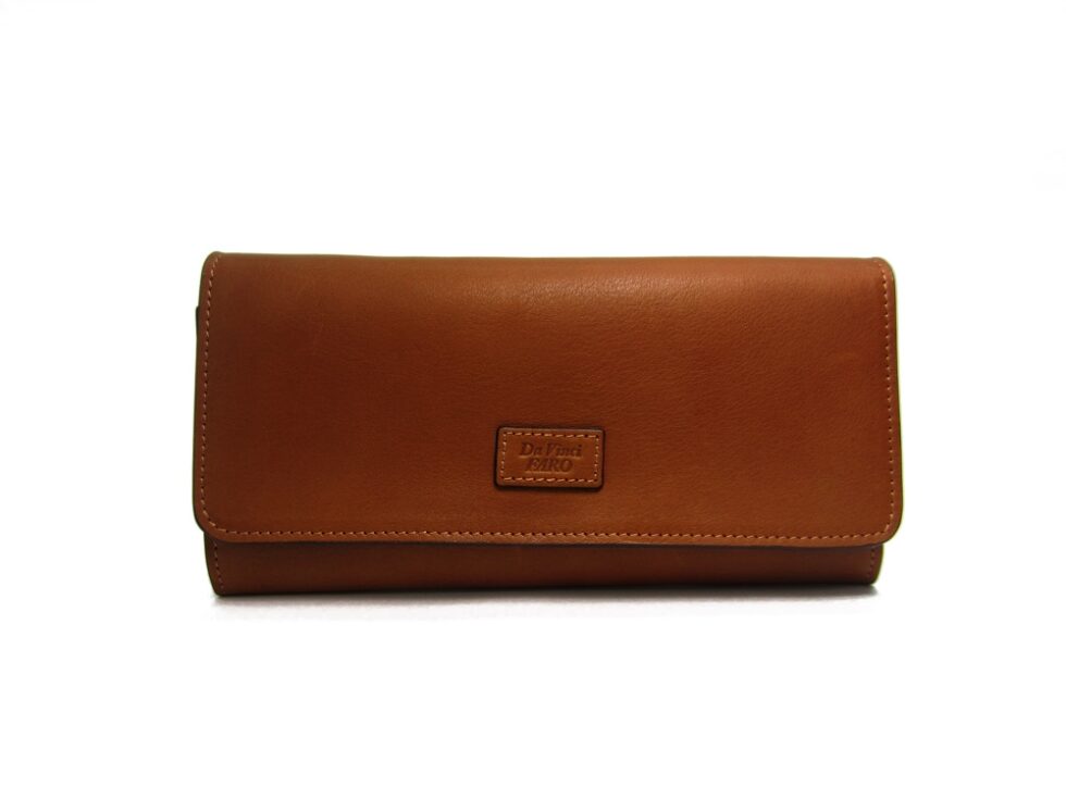 AROMA Mano Wallet Multi Flap Long Wallet COGNAC ダヴィンチファーロ コレクション