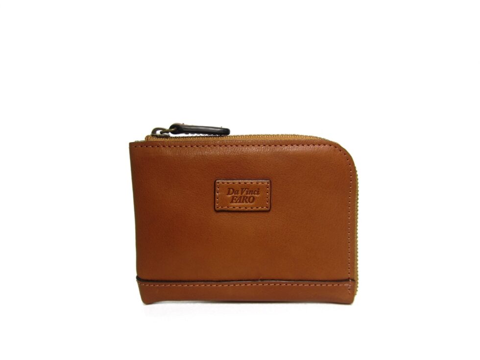 AROMA Leather Goods Zipper Case – M COGNAC ダヴィンチファーロ コレクション