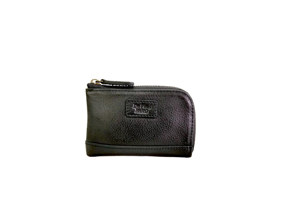 AROMA Leather Goods Coin & Card Holder – S BLACK ダヴィンチファーロ コレクション
