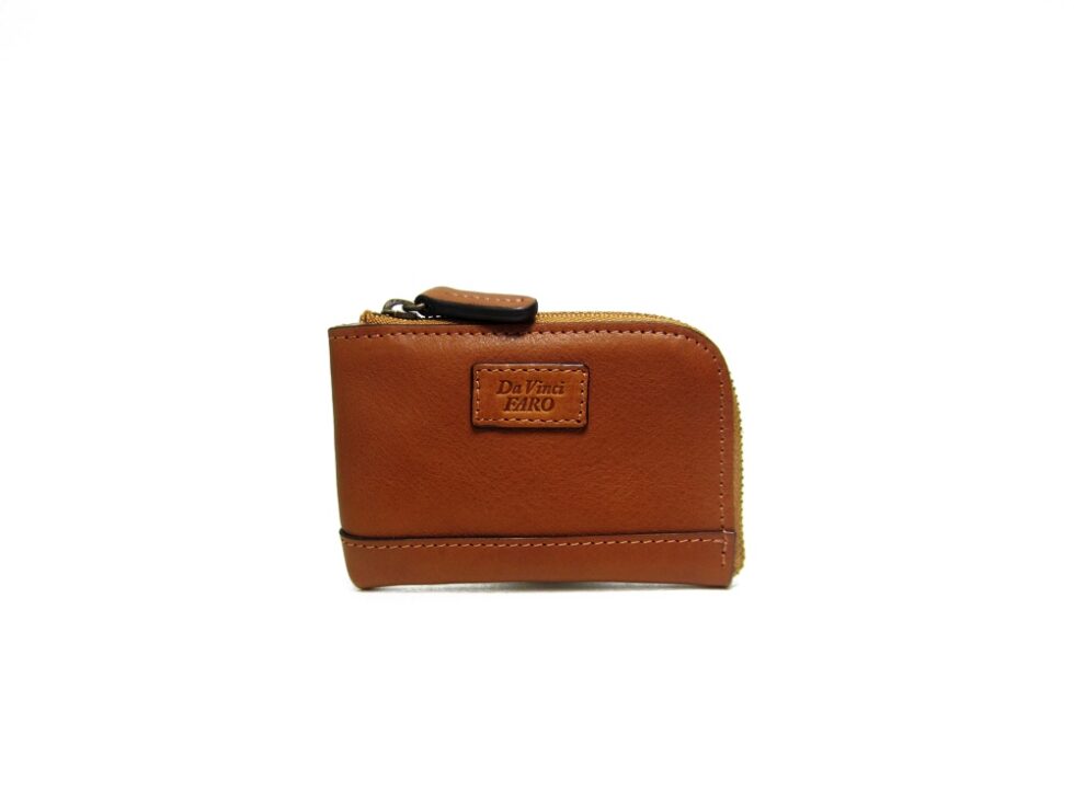 AROMA Leather Goods Coin & Card Holder – S COGNAC ダヴィンチファーロ コレクション