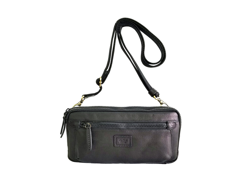 AROMA Double Wallet Bag BLACK ダヴィンチファーロ コレクション