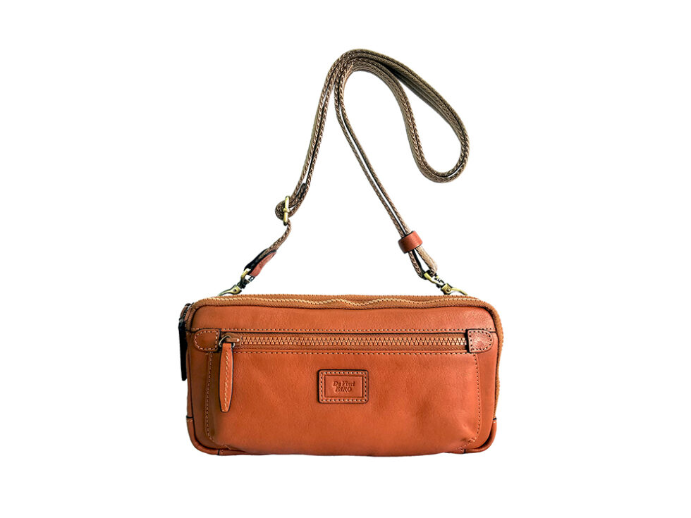 AROMA Double Wallet Bag COGNAC ダヴィンチファーロ コレクション