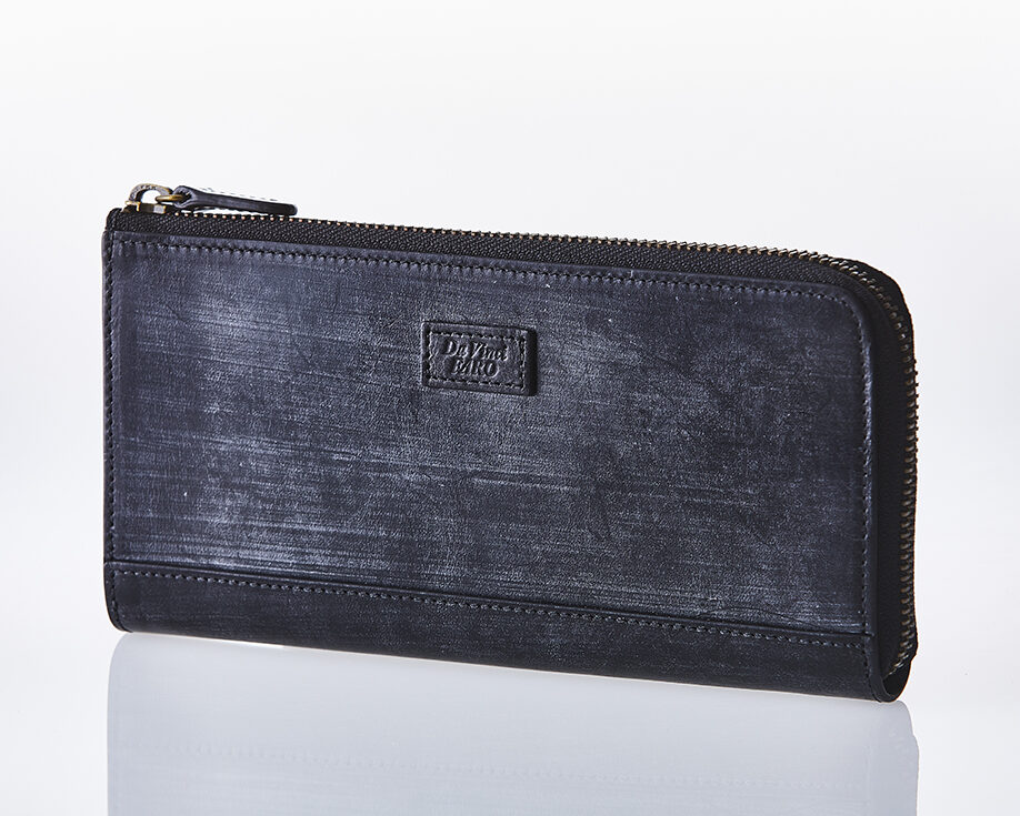 BRIDEL leather Slim Zip Wallet BLACK ダヴィンチファーロ コレクション