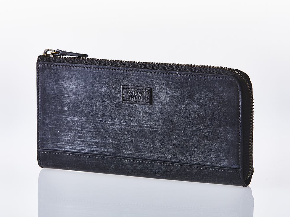 BRIDEL leather Slim Zip Wallet BLACK ダヴィンチファーロ コレクション