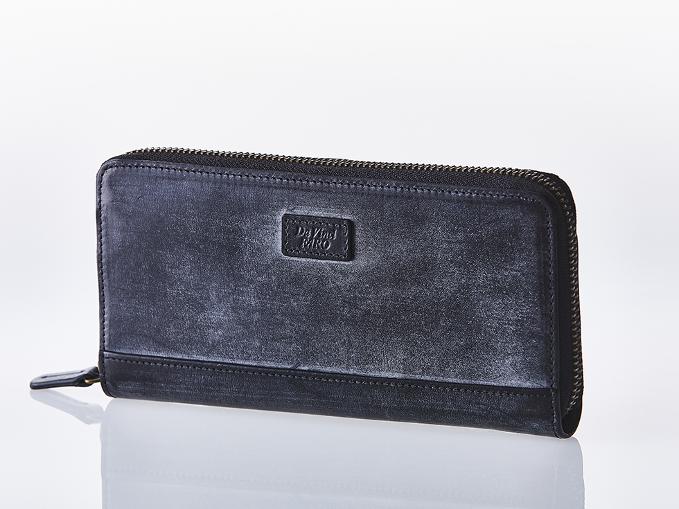 BRIDEL leather Round Zip Wallet BLACK ダヴィンチファーロ コレクション