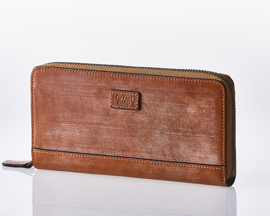 BRIDEL leather Round Zip Wallet COGNAC ダヴィンチファーロ コレクション