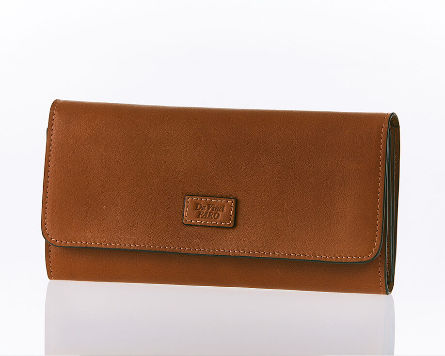 AROMA Mano Wallet Multi Flap Long Wallet COGNAC ダヴィンチファーロ コレクション