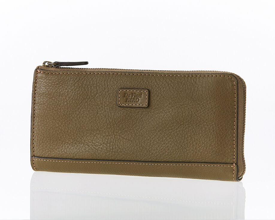 AROMA Mano Wallet L Zip Slim Case OLIVE ダヴィンチファーロ コレクション