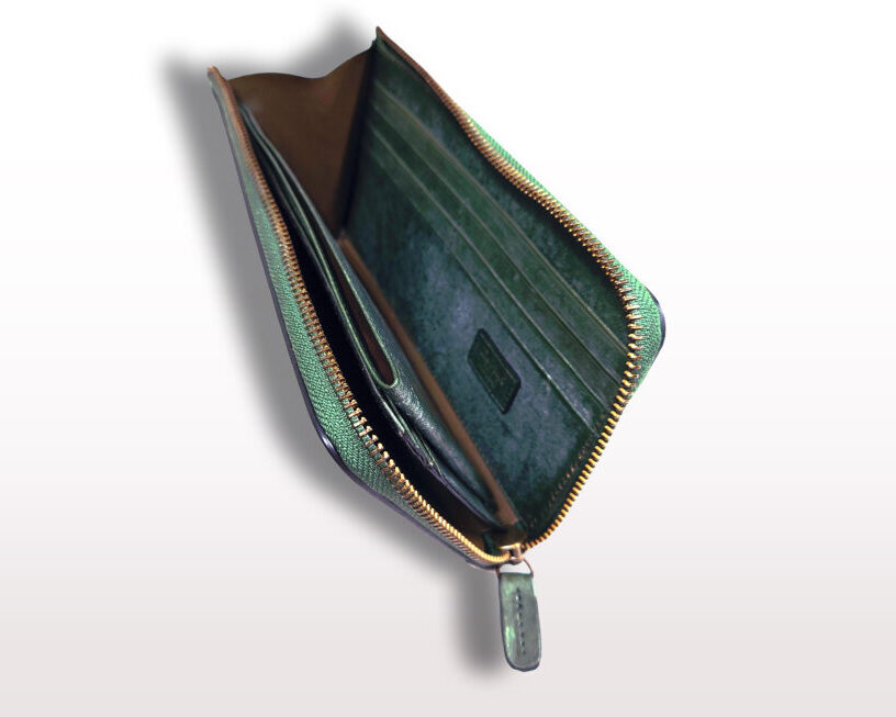 NICOLA Tutto Bloom L-zip Long wallet(wide type) GREEN ダヴィンチファーロ