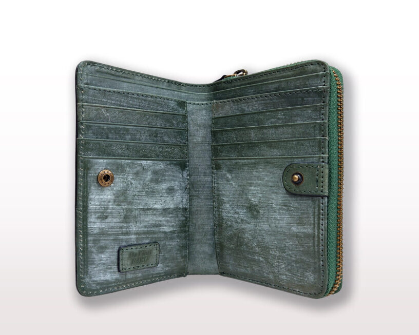 Tutto Bloom Round-zip Middle Wallet GREENダヴィンチファーロ