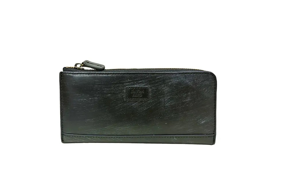 RIGHTON Oak Bark L-zip Long wallet (wide type)