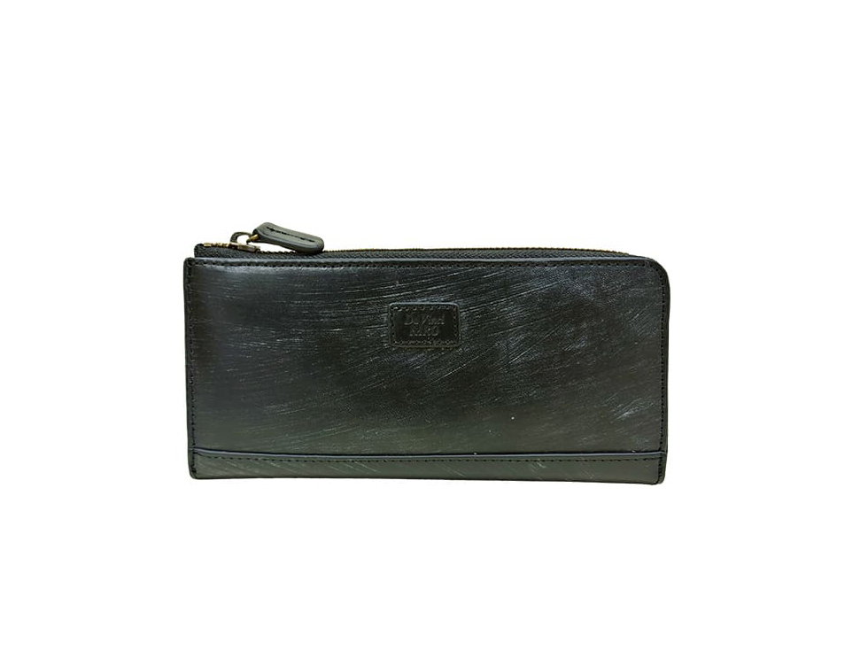 BRIGHTON Oak Bark L-zip Long wallet (wide type) Black