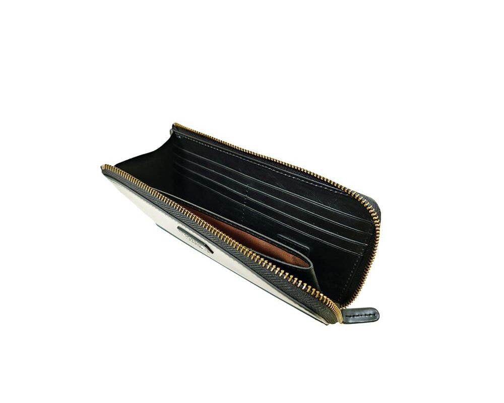 BRIGHTON Oak Bark L-zip Long wallet (wide type) BLACK