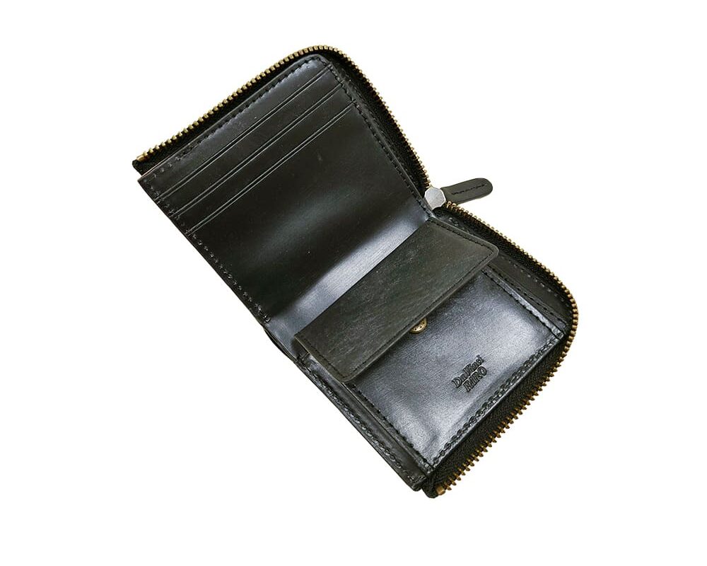 BRIGHTON Oak Bark L-zip Bi fold wallet BLACK