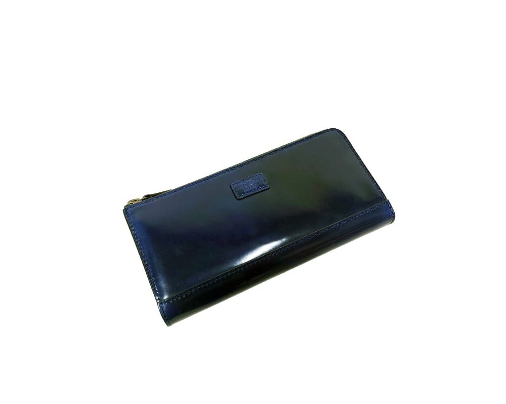 EMILIA Shell Cordovan L-zip Long wallet(wide type) NAVY
