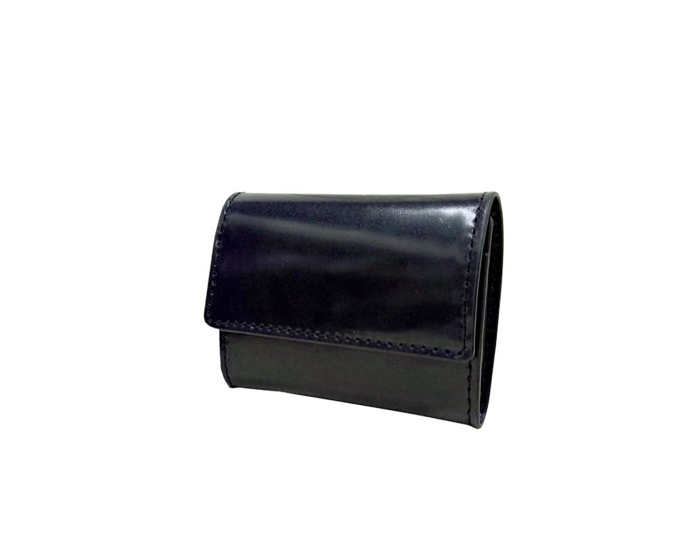 EMILIA Shell Cordovan Flap Mini Wallet BLACK
