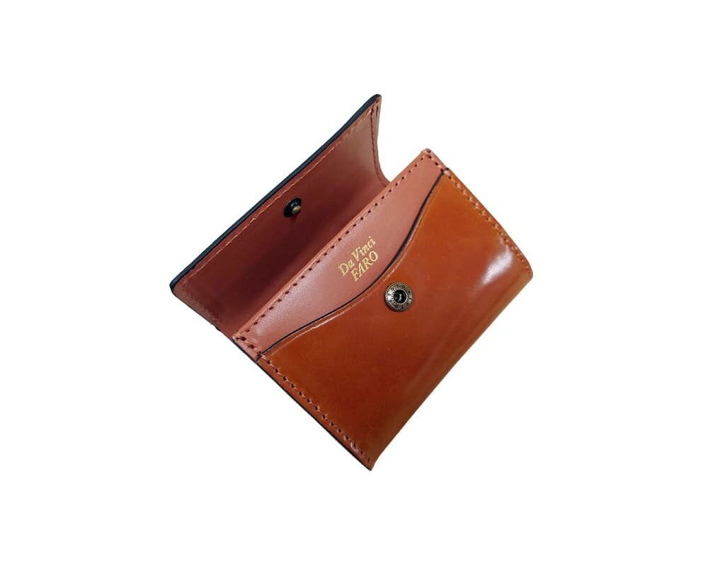 EMILIA Shell Cordovan Flap Mini Wallet BROWN